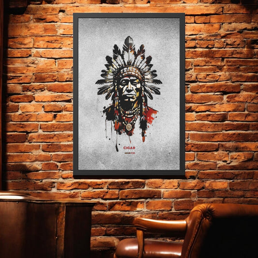 Cigar Indian Framed Poster Wall Art - Cigar Style Co.