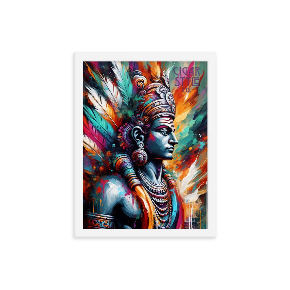 Cigar Indian Warrior Framed Posted - Cigar Style Wall Art - Cigar Style Co.