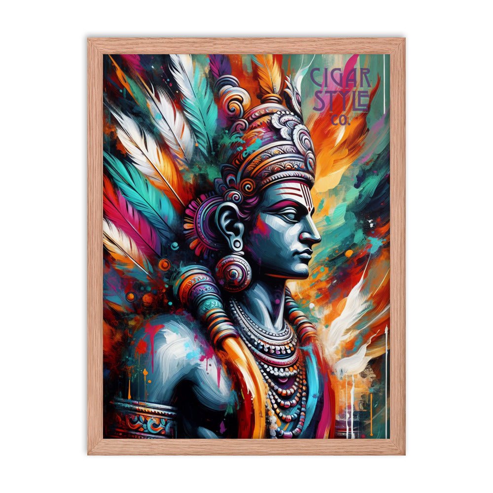 Cigar Indian Warrior Framed Posted - Cigar Style Wall Art - Cigar Style Co.