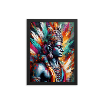 Cigar Indian Warrior Framed Posted - Cigar Style Wall Art - Cigar Style Co.