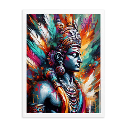 Cigar Indian Warrior Framed Posted - Cigar Style Wall Art - Cigar Style Co.