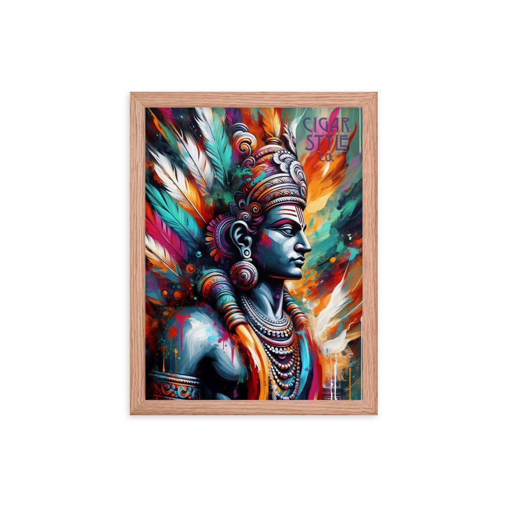 Cigar Indian Warrior Framed Posted - Cigar Style Wall Art - Cigar Style Co.