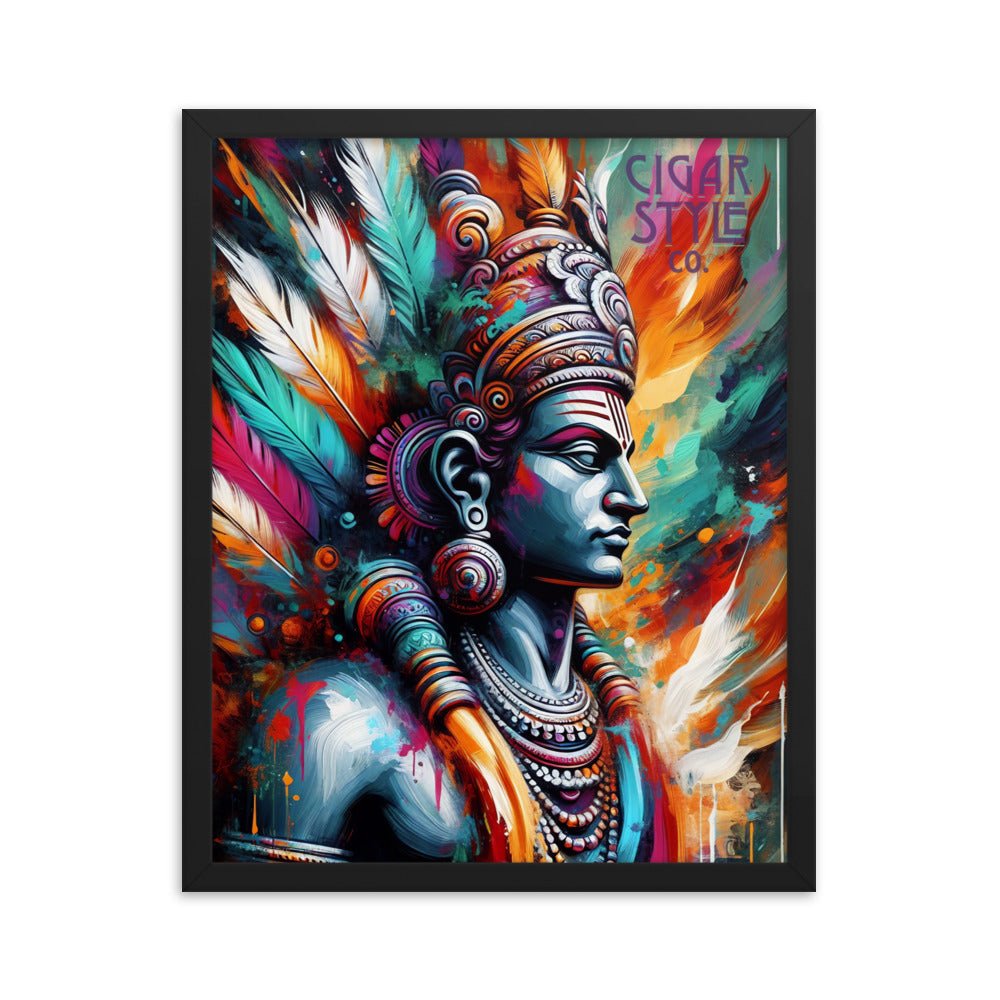 Cigar Indian Warrior Framed Posted - Cigar Style Wall Art - Cigar Style Co.