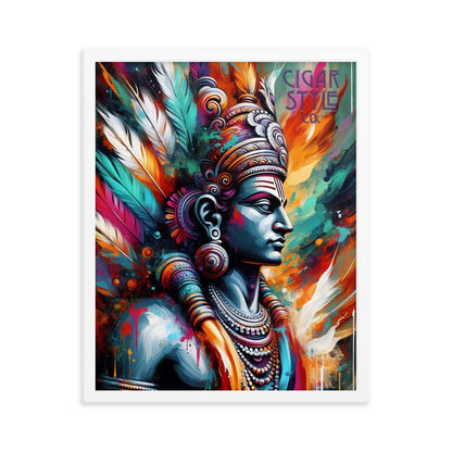 Cigar Indian Warrior Framed Posted - Cigar Style Wall Art - Cigar Style Co.