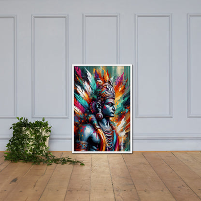 Cigar Indian Warrior Framed Posted - Cigar Style Wall Art - Cigar Style Co.