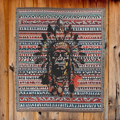 Cigar Indian Western Woven Blanket 50"x60" - Cigar Style Co.