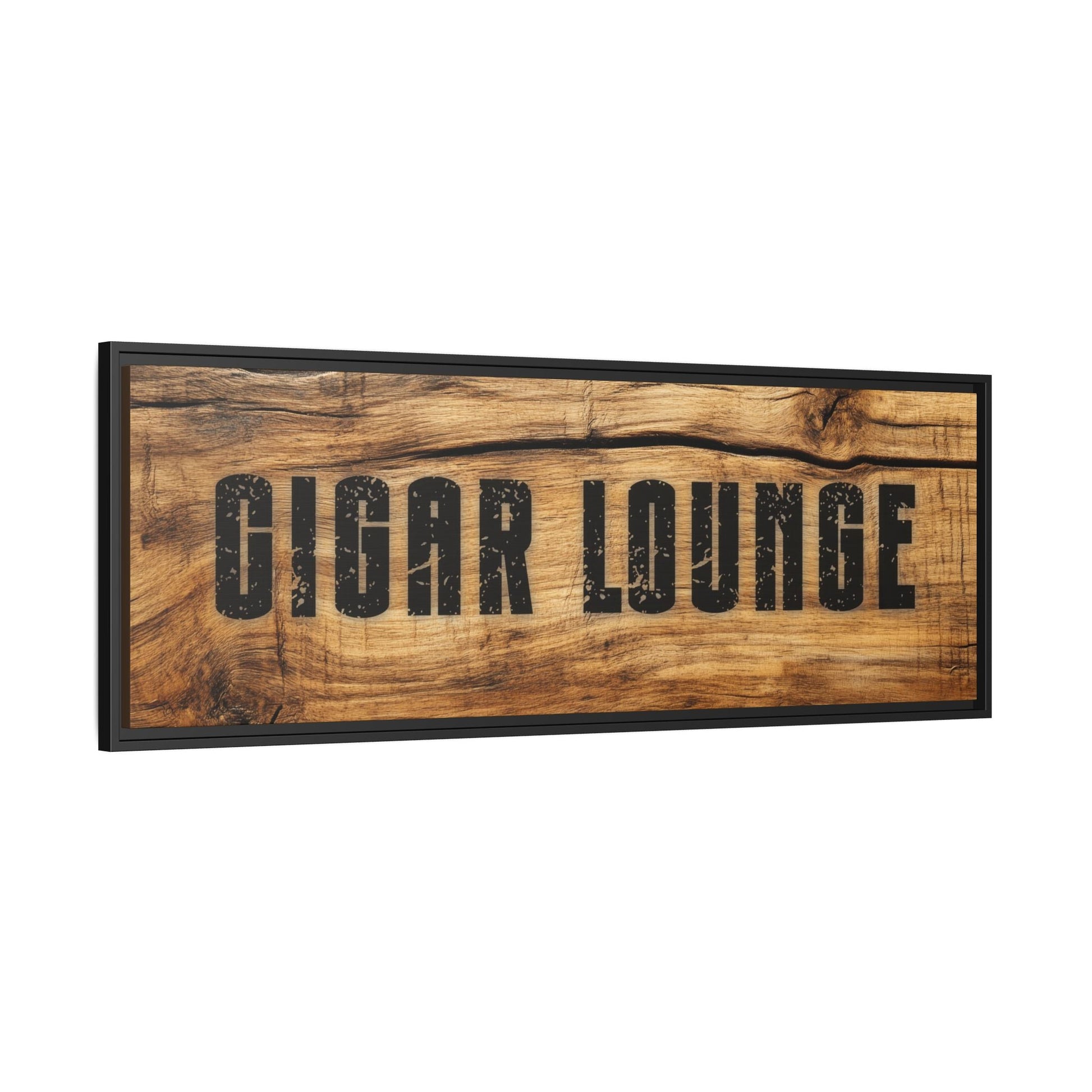 Cigar Lounge Framed Canvas Vintage Wood - Cigar Style Co.