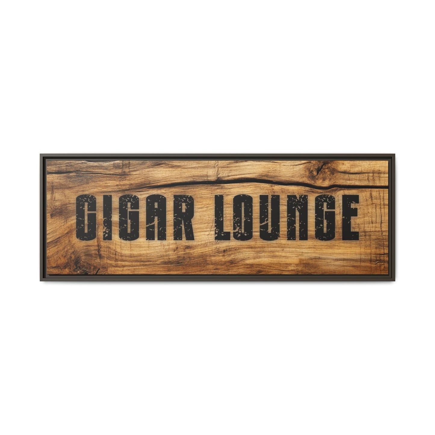 Cigar Lounge Framed Canvas Vintage Wood - Cigar Style Co.