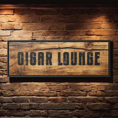 Cigar Lounge Framed Canvas Vintage Wood - Cigar Style Co.