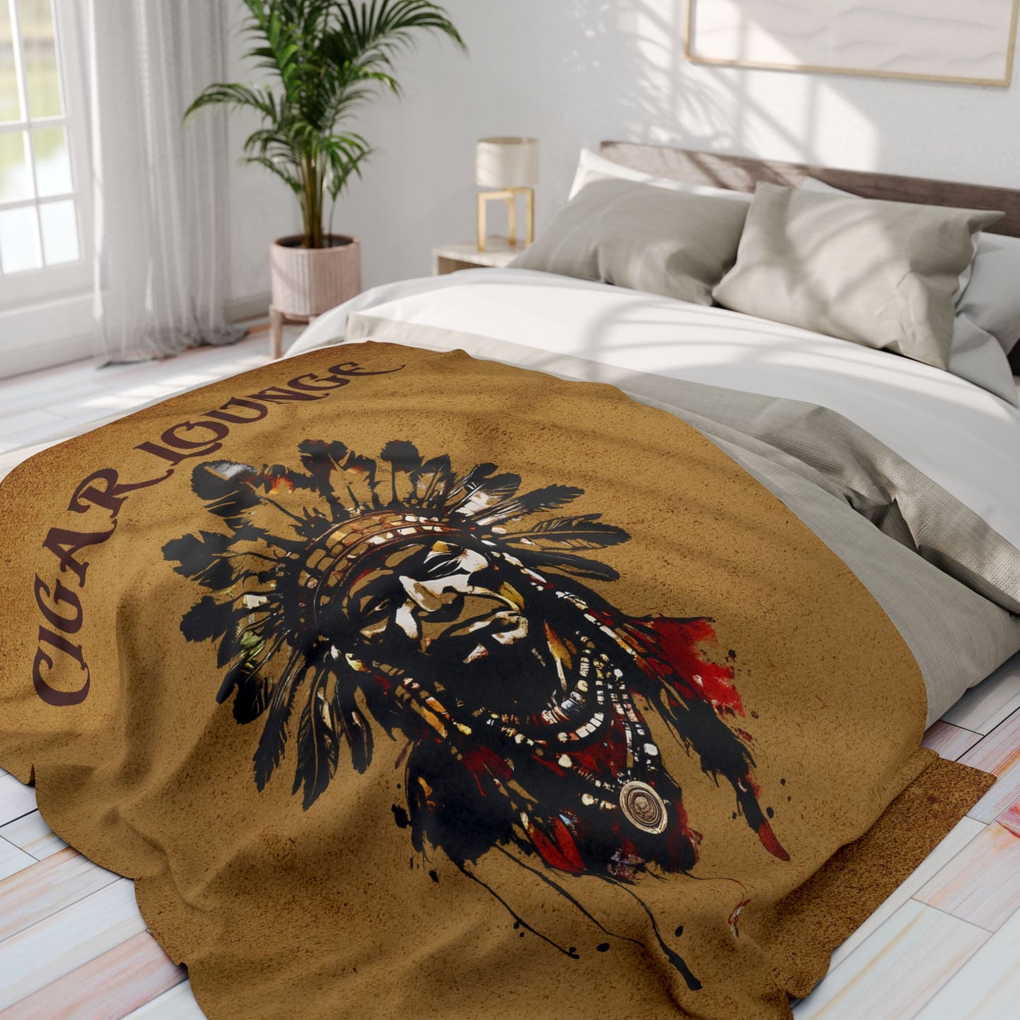 Cigar Lounge Indian Fleece Blanket - Cigar Style Co.