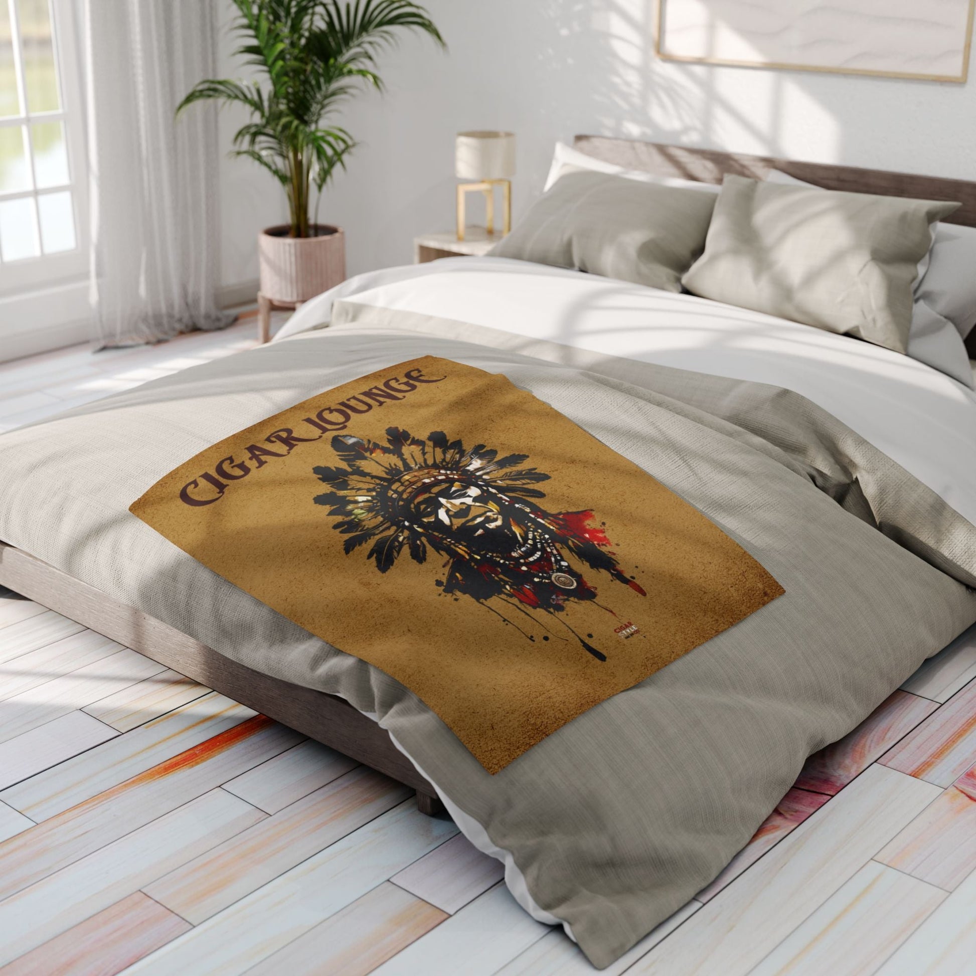 Cigar Lounge Indian Fleece Blanket - Cigar Style Co.