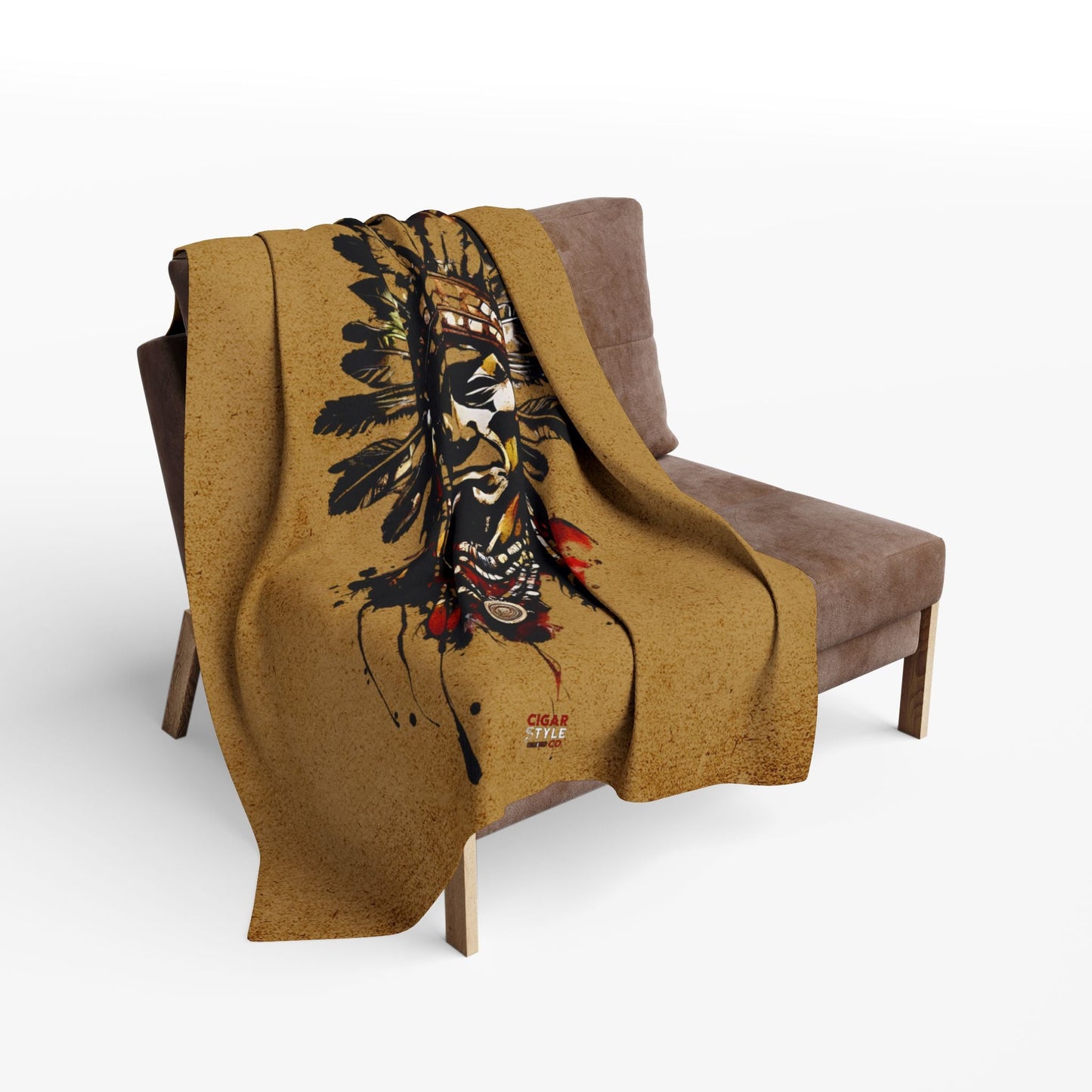 Cigar Lounge Indian Fleece Blanket - Cigar Style Co.