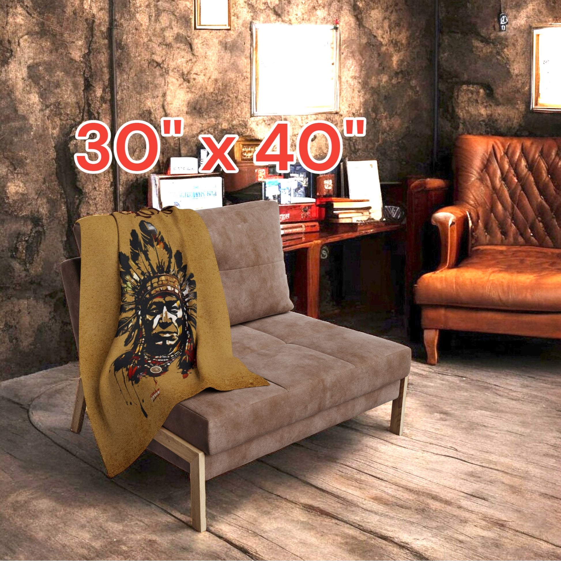 Cigar Lounge Indian Fleece Blanket - Cigar Style Co.