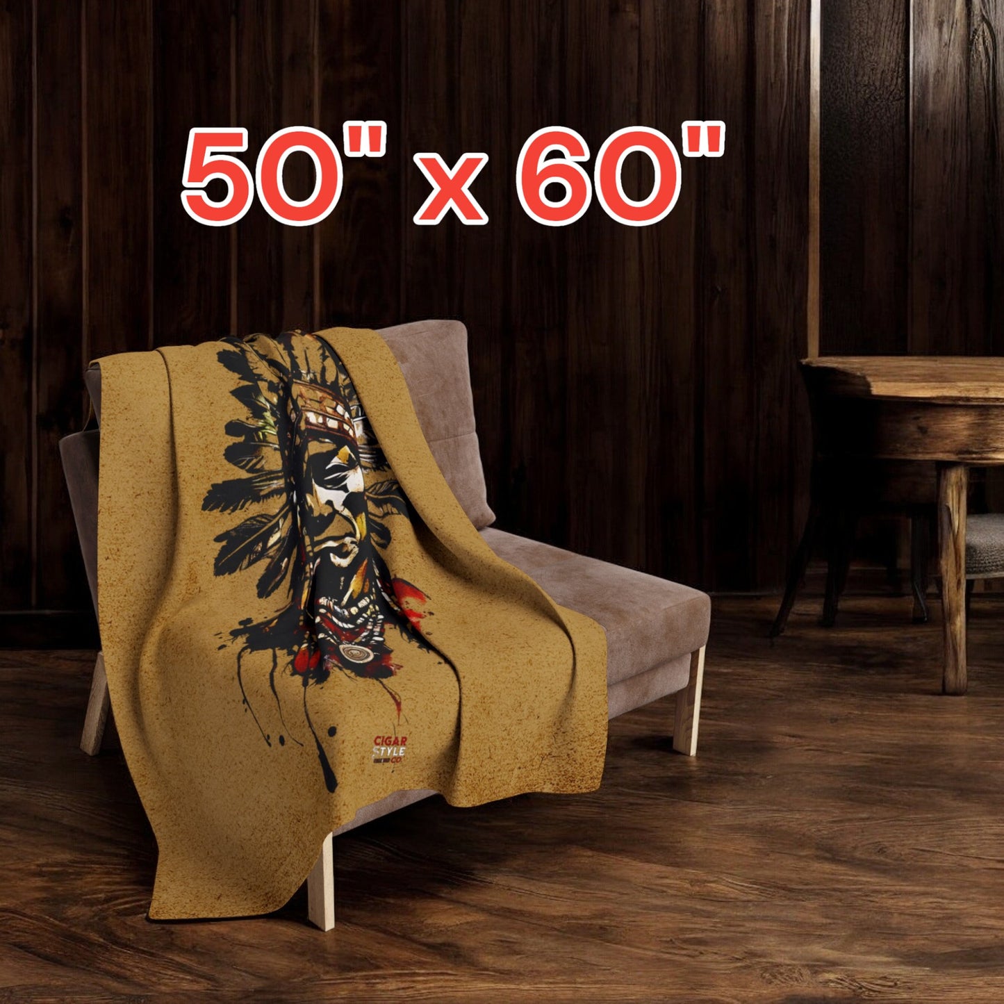 Cigar Lounge Indian Fleece Blanket - Cigar Style Co.