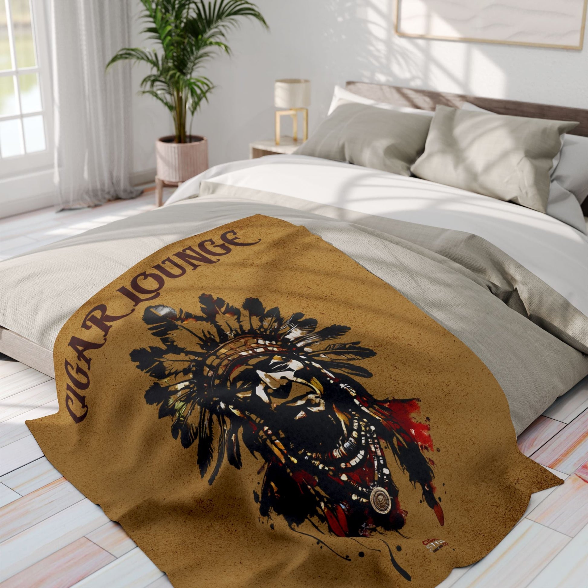 Cigar Lounge Indian Fleece Blanket - Cigar Style Co.