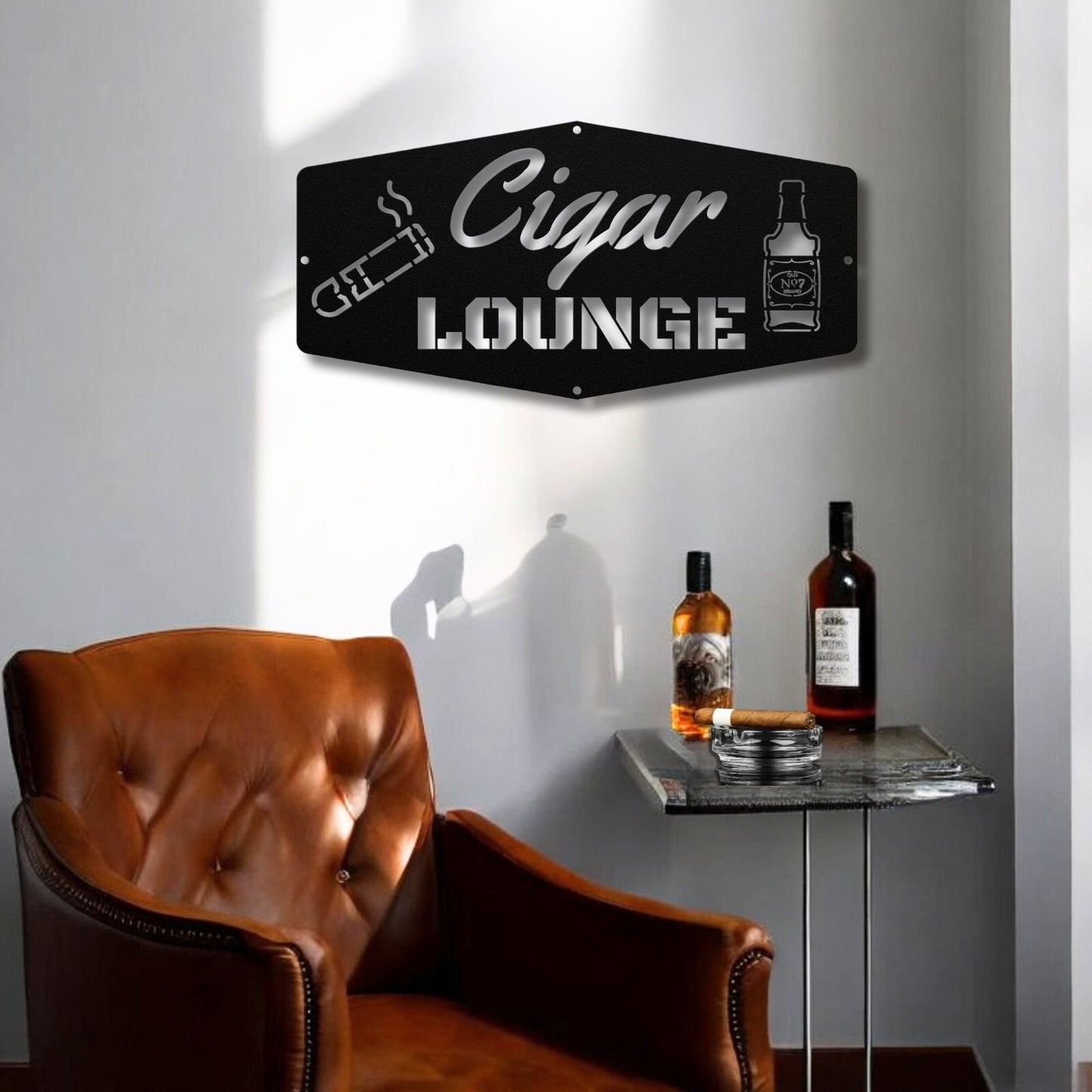 Cigar Lounge Metal Sign Wall Art - Cigar Style Co.