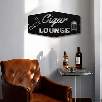 Cigar Lounge Metal Sign Wall Art - Cigar Style Co.