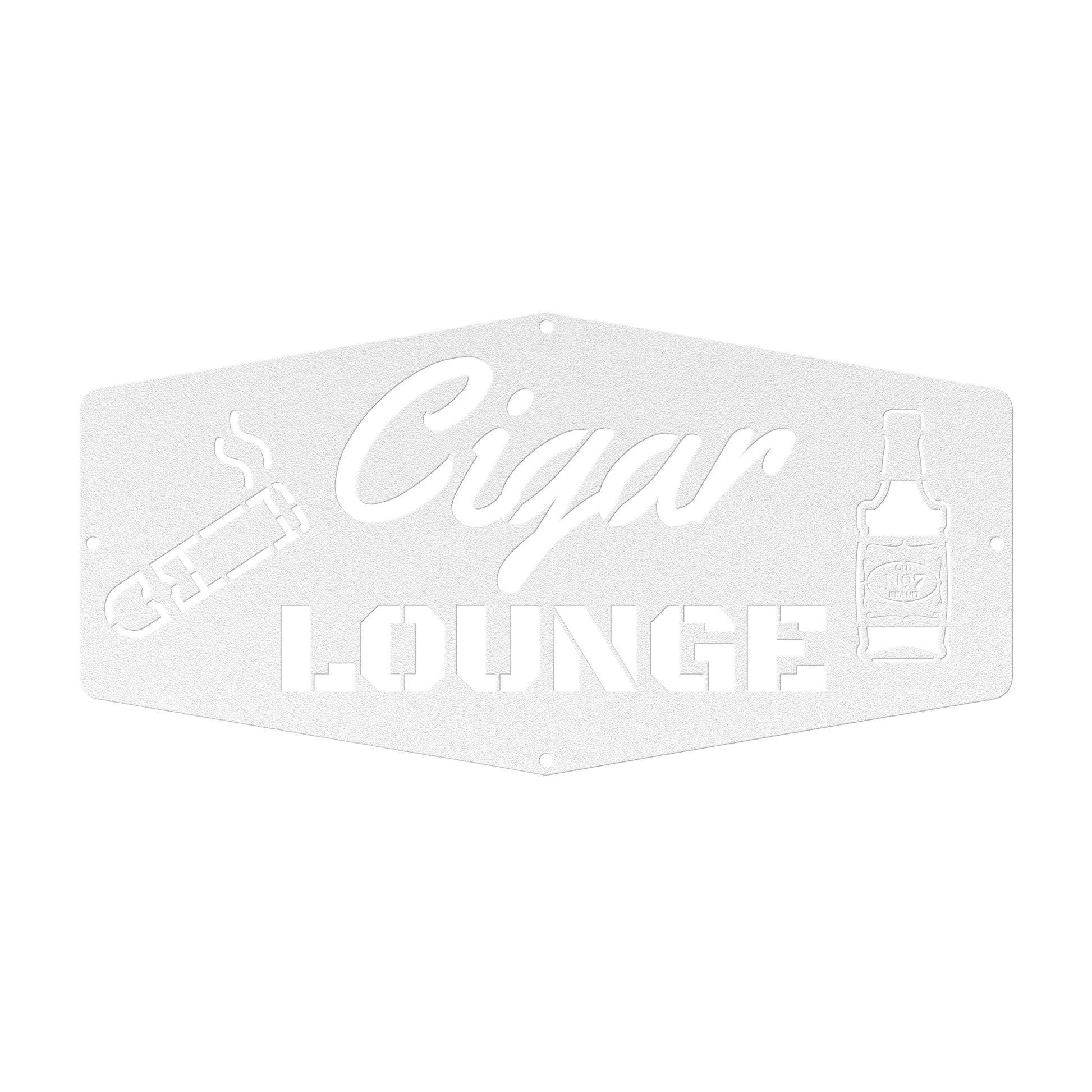 Cigar Lounge Metal Sign, Whiskey Room Wall Art, Bourbon Bar Artwork, Man Cave Decor, Home Bar Hanging Signs, Gift For Him - Cigar Style Co.