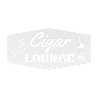 Cigar Lounge Metal Sign, Whiskey Room Wall Art, Bourbon Bar Artwork, Man Cave Decor, Home Bar Hanging Signs, Gift For Him - Cigar Style Co.