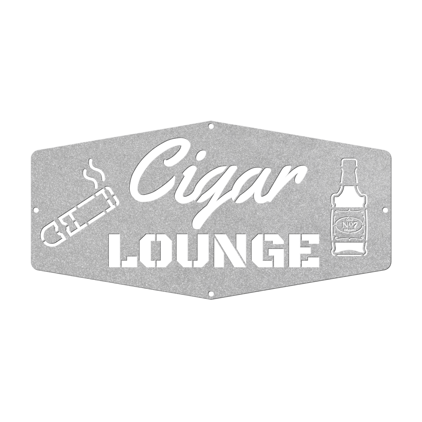 Cigar Lounge Metal Sign, Whiskey Room Wall Art, Bourbon Bar Artwork, Man Cave Decor, Home Bar Hanging Signs, Gift For Him - Cigar Style Co.