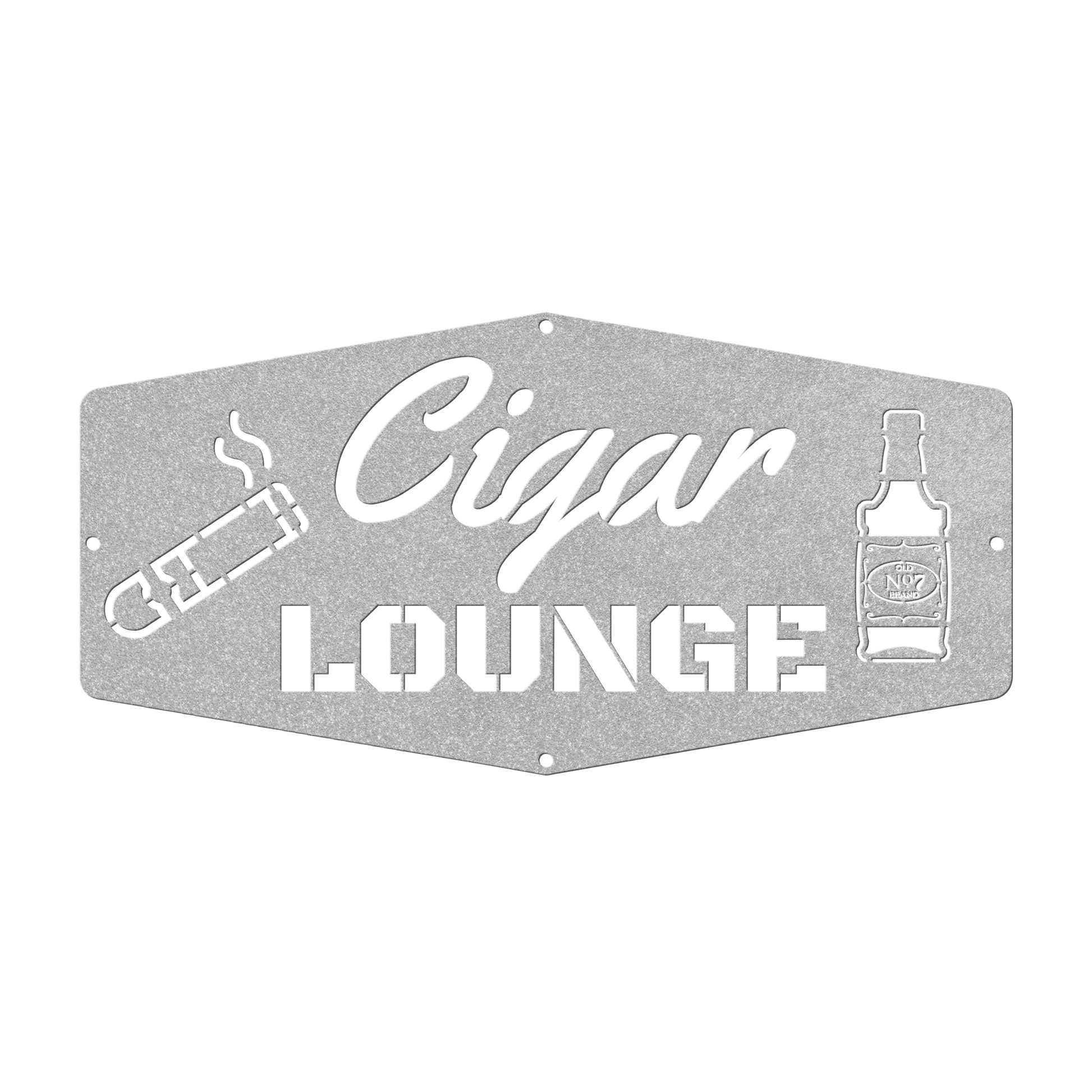 Cigar Lounge Metal Sign, Whiskey Room Wall Art, Bourbon Bar Artwork, Man Cave Decor, Home Bar Hanging Signs, Gift For Him - Cigar Style Co.
