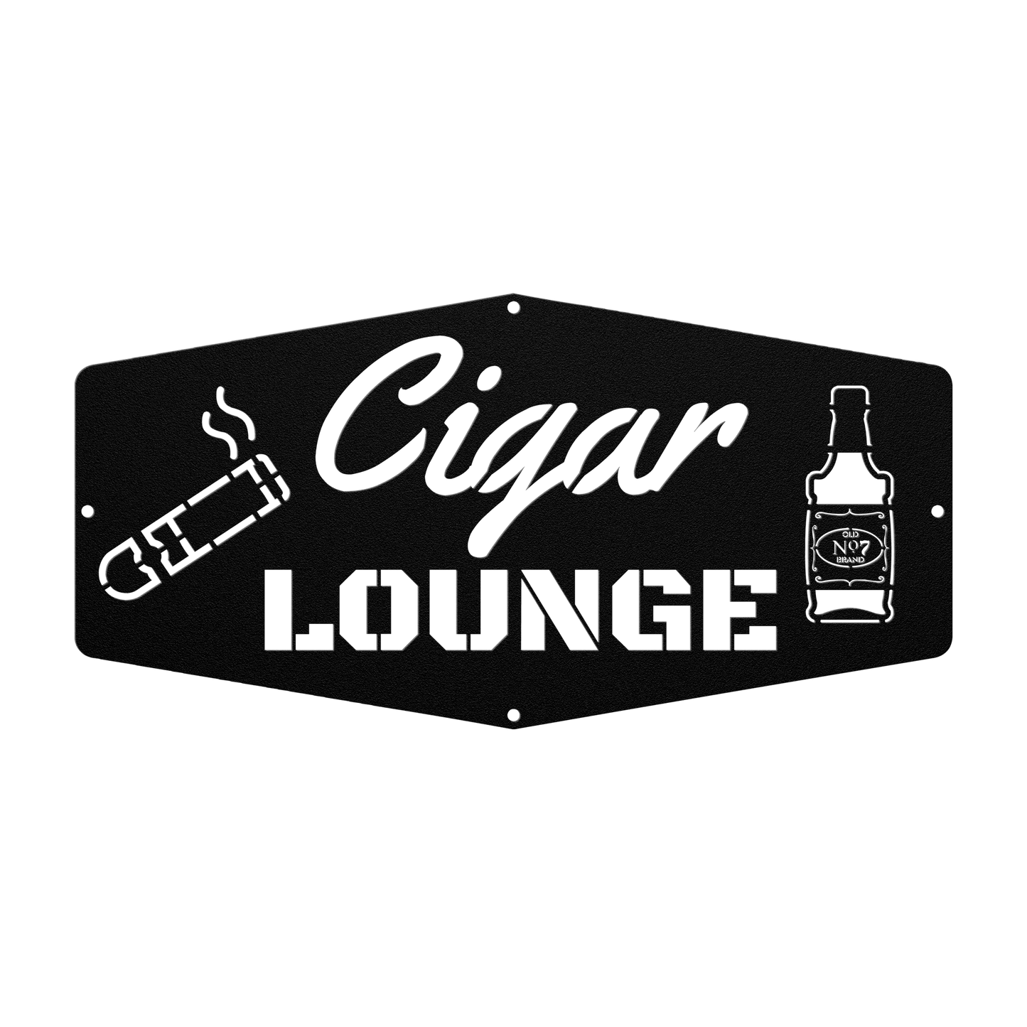 Cigar Lounge Metal Sign, Whiskey Room Wall Art, Bourbon Bar Artwork, Man Cave Decor, Home Bar Hanging Signs, Gift For Him - Cigar Style Co.