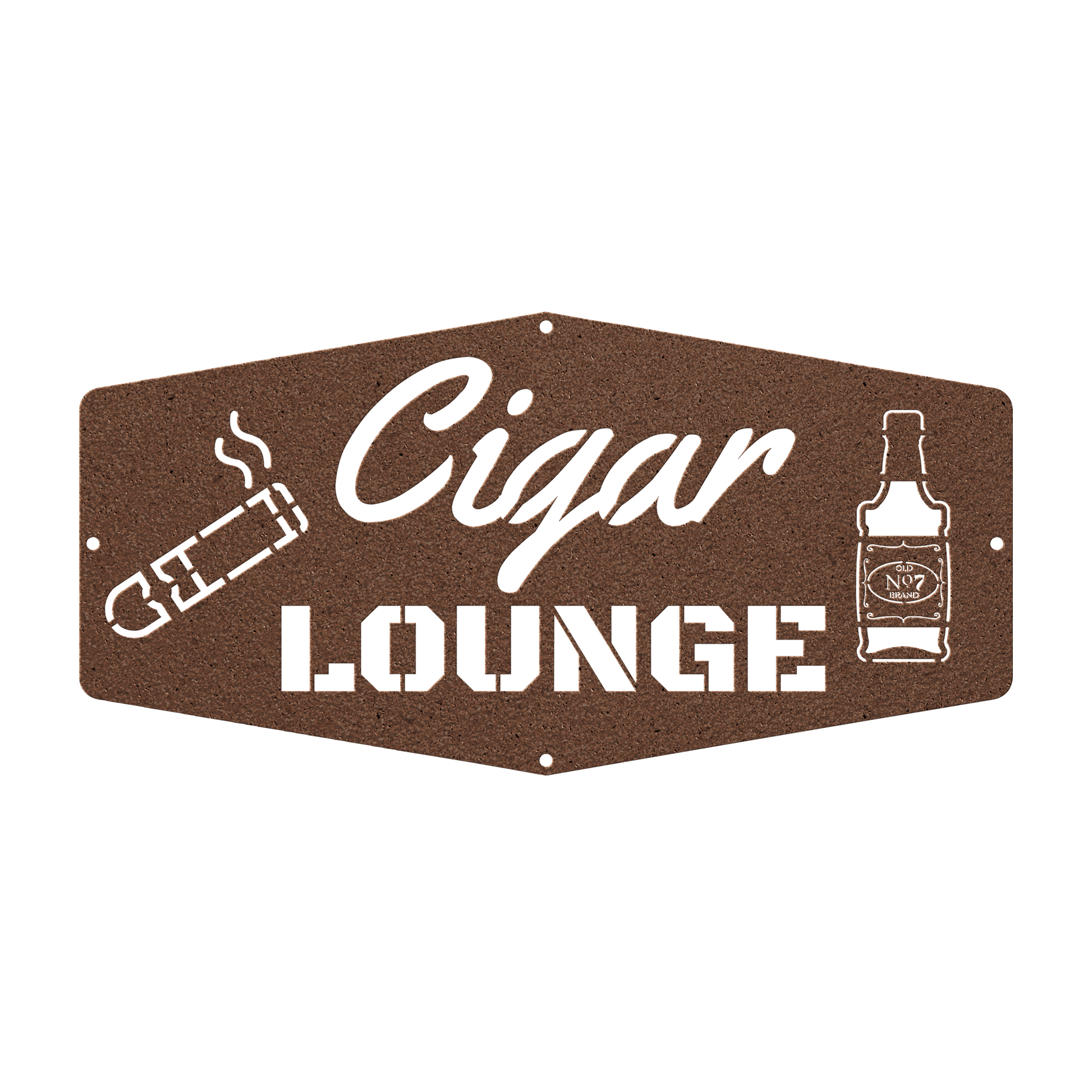 Cigar Lounge Metal Sign, Whiskey Room Wall Art, Bourbon Bar Artwork, Man Cave Decor, Home Bar Hanging Signs, Gift For Him - Cigar Style Co.