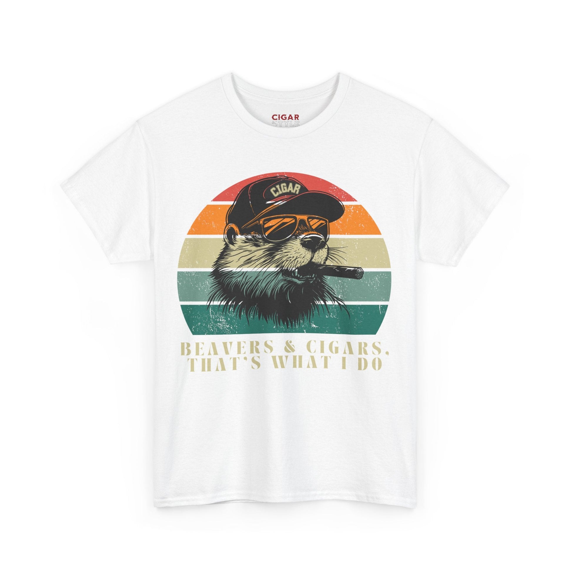 Funny Retro Beavers and Cigars Unisex Tee, That's What I Do CIGAR STYLE CO T-Shirt, Smoking Beaver Shirt - Cigar Style Co.