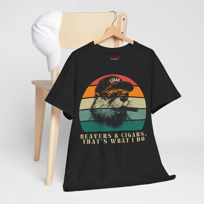 Funny Retro Beavers and Cigars Unisex Tee, That's What I Do CIGAR STYLE CO T-Shirt, Smoking Beaver Shirt - Cigar Style Co.