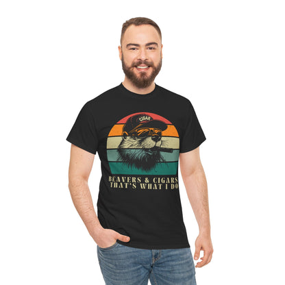 Funny Retro Beavers and Cigars Unisex Tee, That's What I Do CIGAR STYLE CO T-Shirt, Smoking Beaver Shirt - Cigar Style Co.