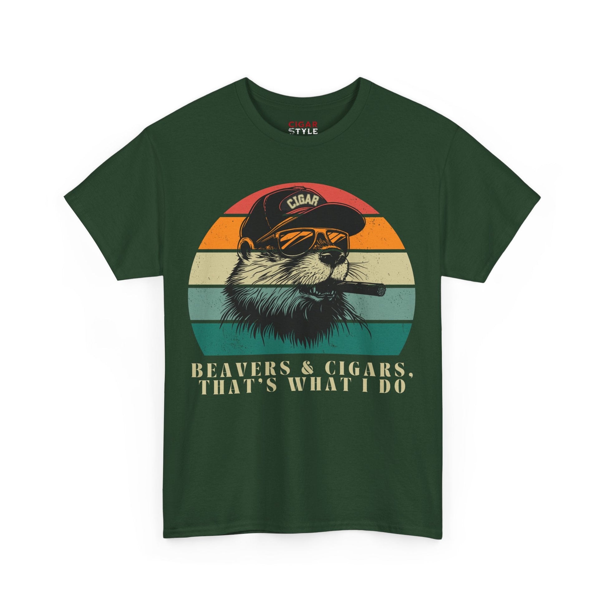 Funny Retro Beavers and Cigars Unisex Tee, That's What I Do CIGAR STYLE CO T-Shirt, Smoking Beaver Shirt - Cigar Style Co.