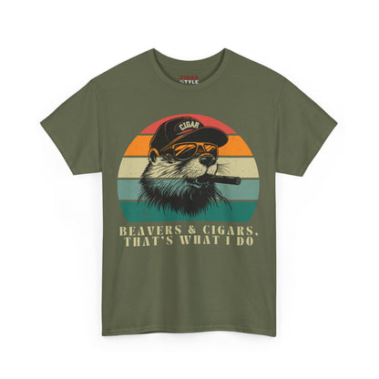 Funny Retro Beavers and Cigars Unisex Tee, That's What I Do CIGAR STYLE CO T-Shirt, Smoking Beaver Shirt - Cigar Style Co.