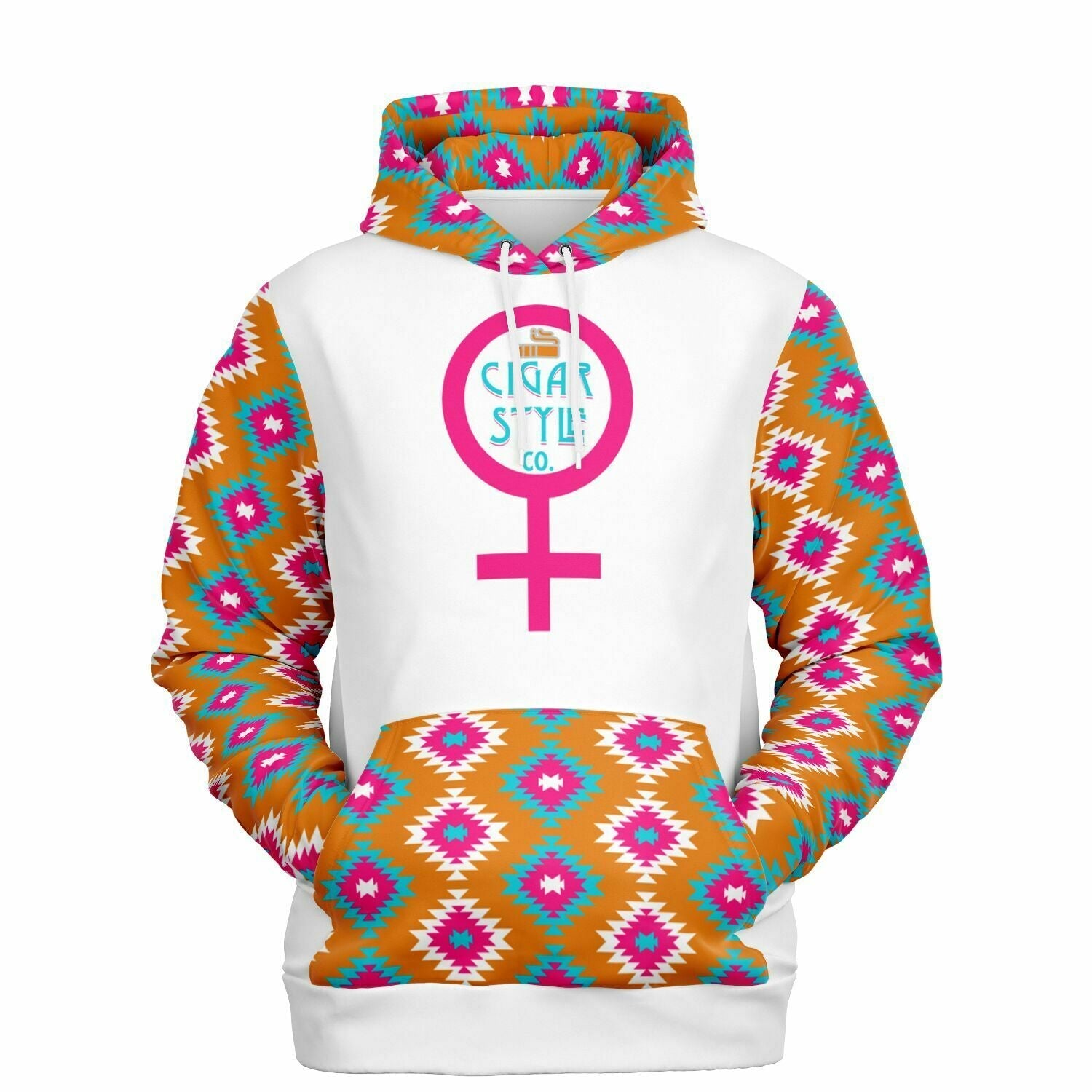 Ladies Pink Western Hoodie - Cigar Style Hoodies - Cigar Style Co.