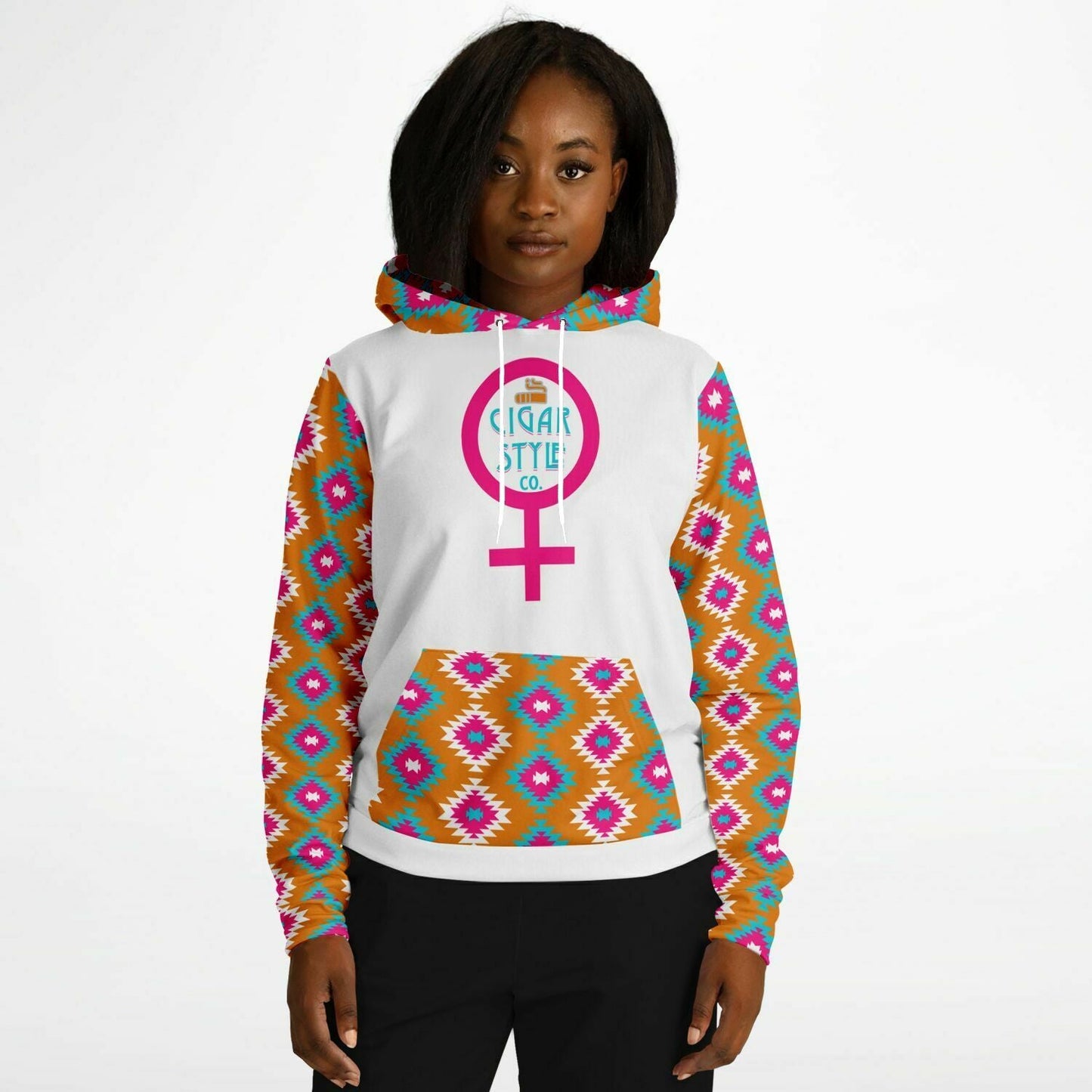 Ladies Pink Western Hoodie - Cigar Style Hoodies - Cigar Style Co.