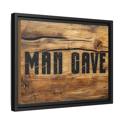 Man Cave Wood Design Framed Canvas - Cigar Style Co.