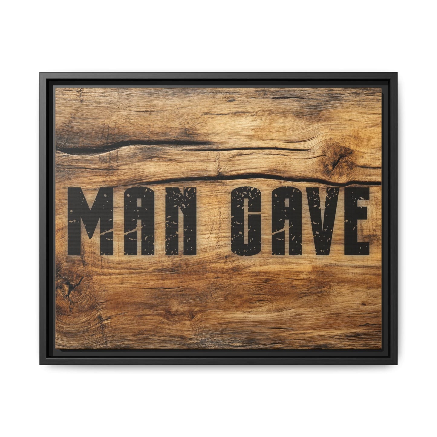 Man Cave Wood Design Framed Canvas - Cigar Style Co.