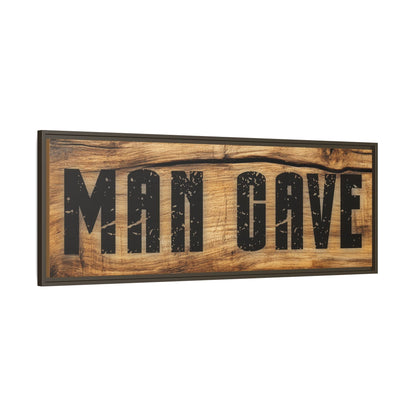 Man Cave Wood Design Framed Canvas - Cigar Style Co.