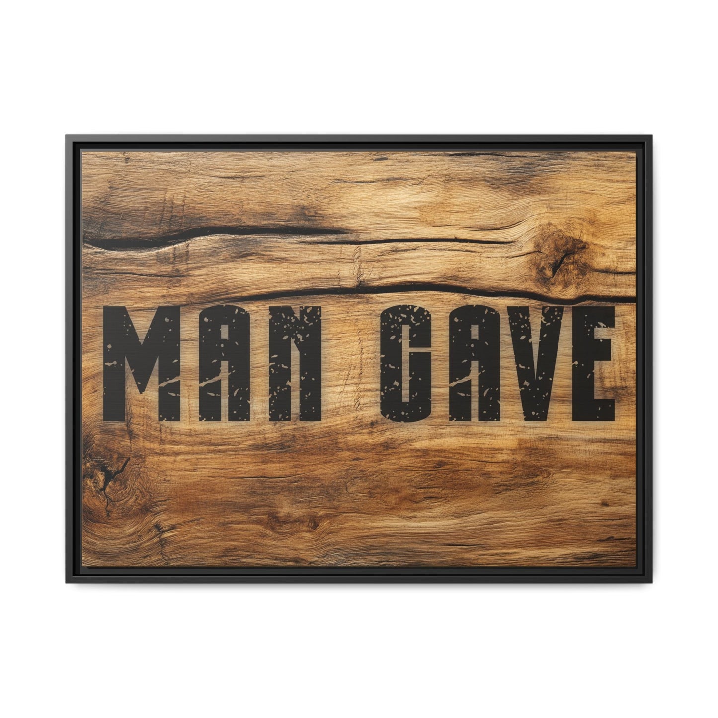 Man Cave Wood Design Framed Canvas - Cigar Style Co.