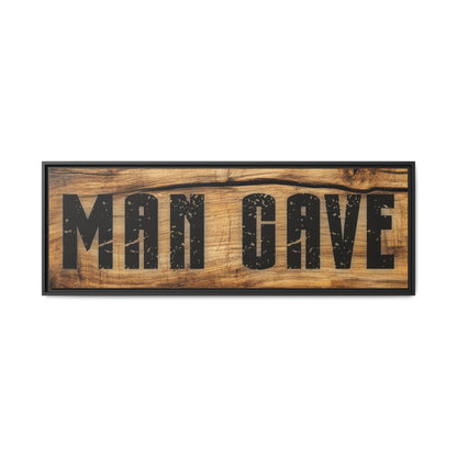 Man Cave Wood Design Framed Canvas - Cigar Style Co.