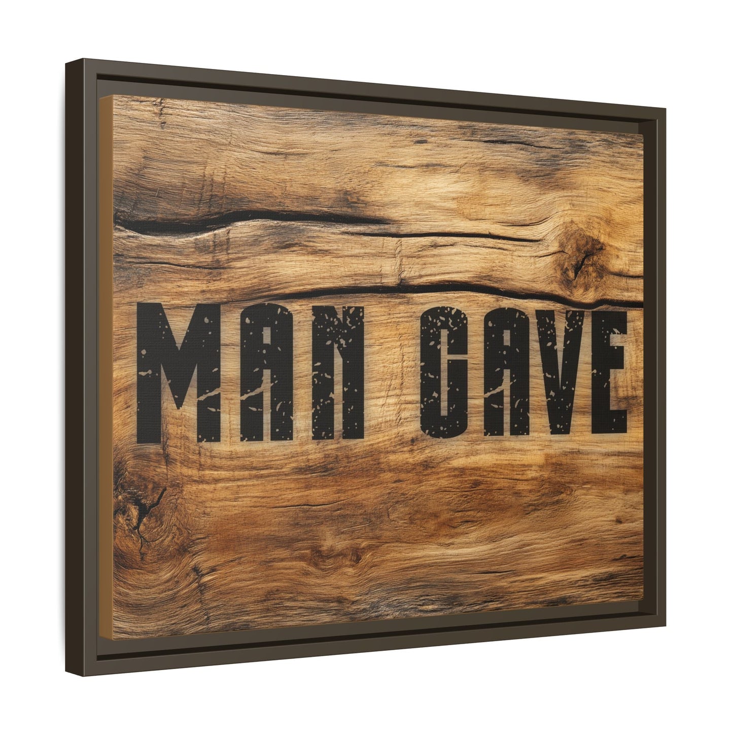 Man Cave Wood Design Framed Canvas - Cigar Style Co.