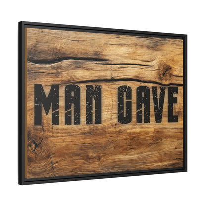 Man Cave Wood Design Framed Canvas - Cigar Style Co.