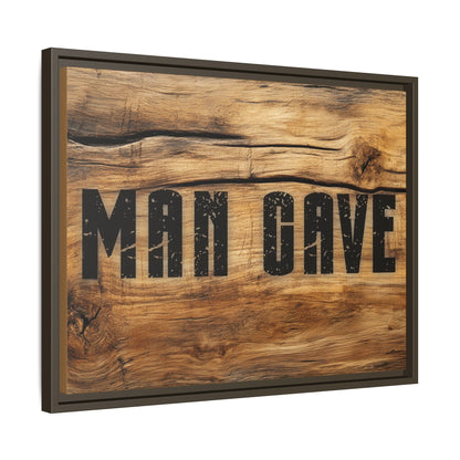 Man Cave Wood Design Framed Canvas - Cigar Style Co.