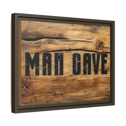 Man Cave Wood Design Framed Canvas - Cigar Style Co.