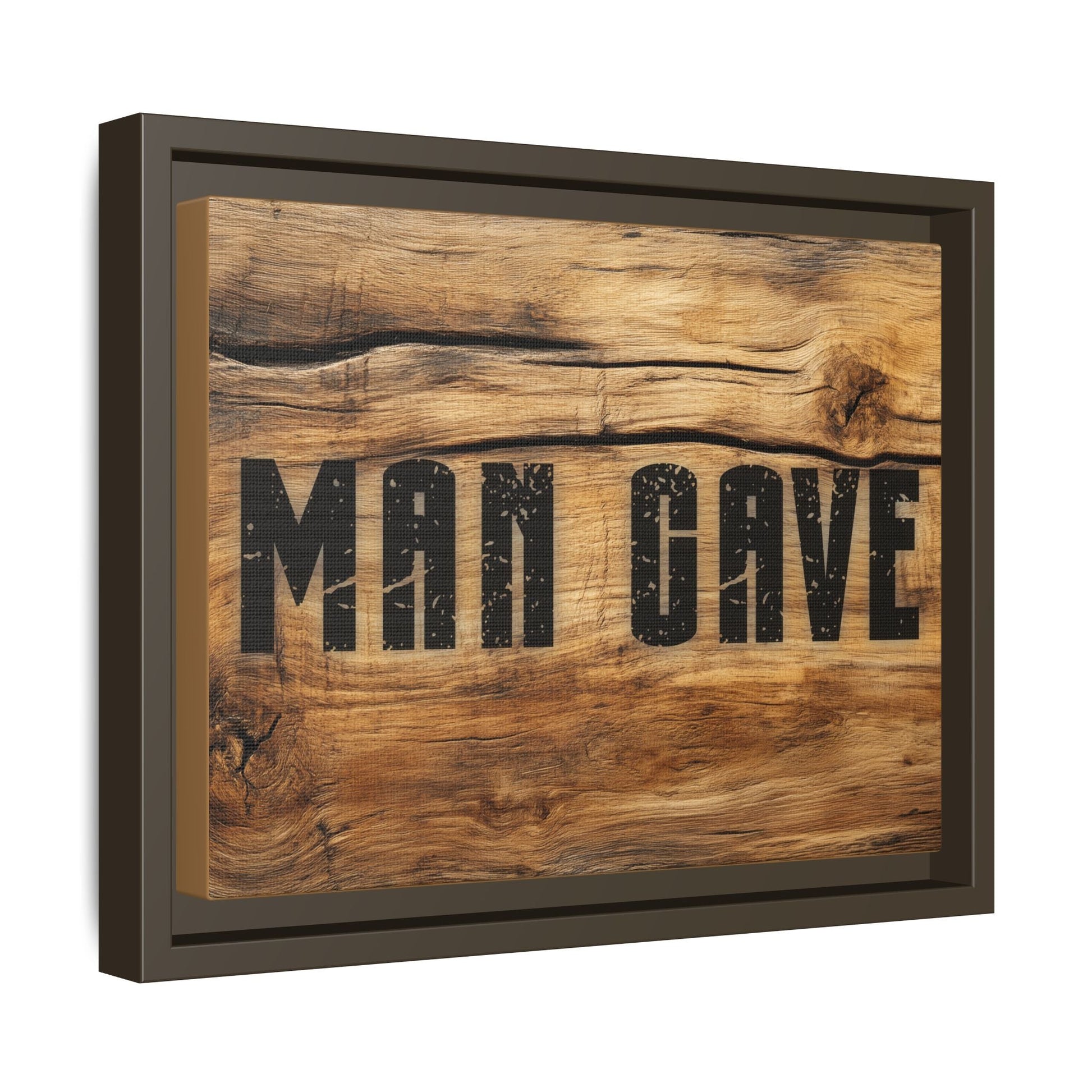 Man Cave Wood Design Framed Canvas - Cigar Style Co.