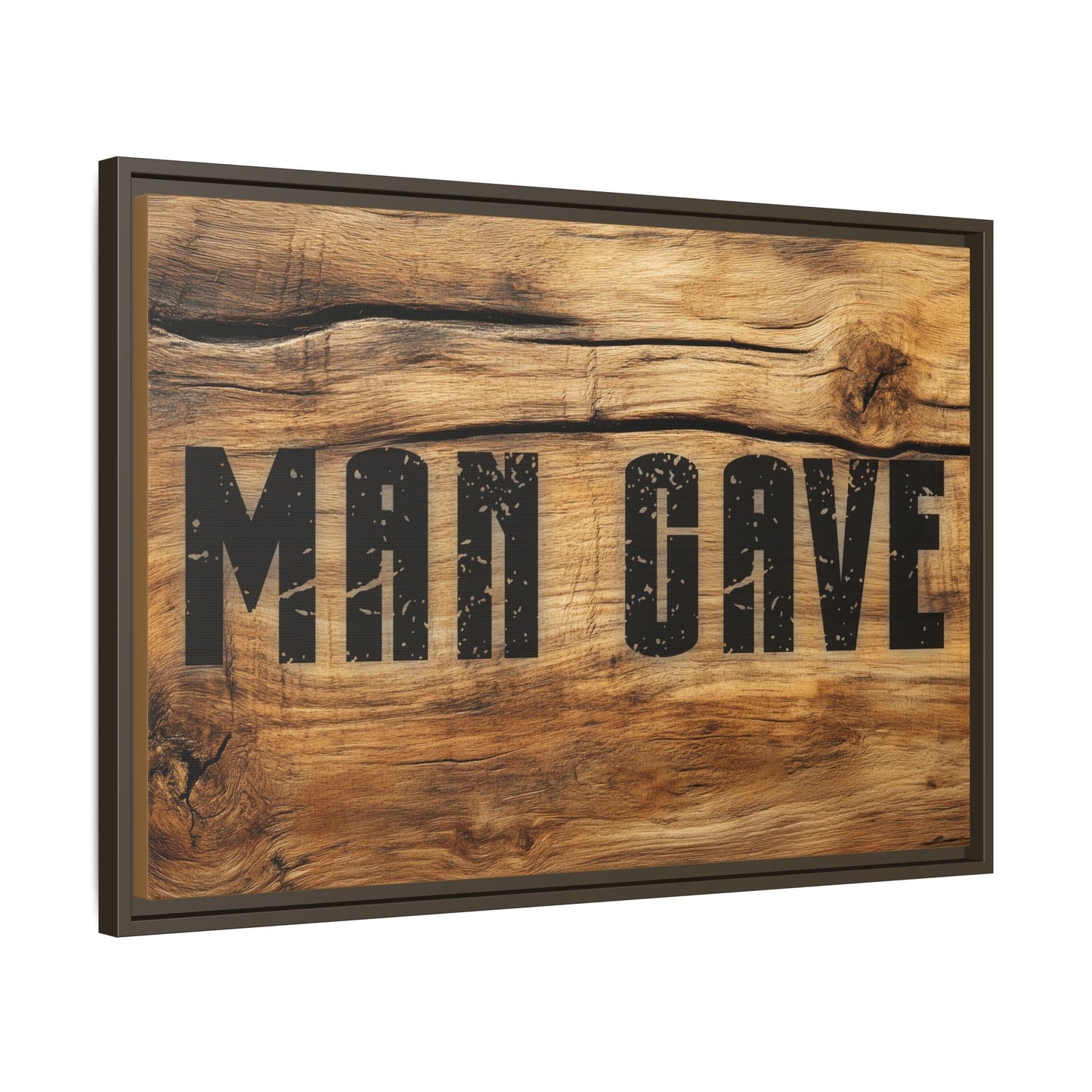 Man Cave Wood Design Framed Canvas - Cigar Style Co.