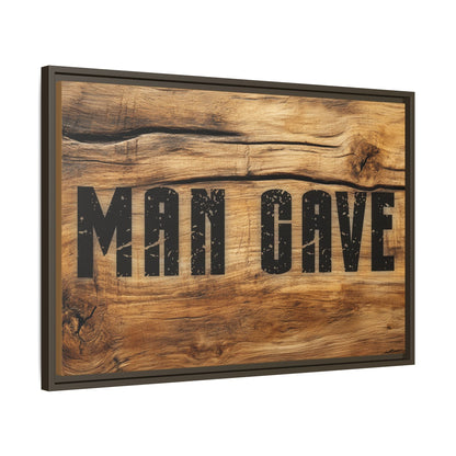 Man Cave Wood Design Framed Canvas - Cigar Style Co.