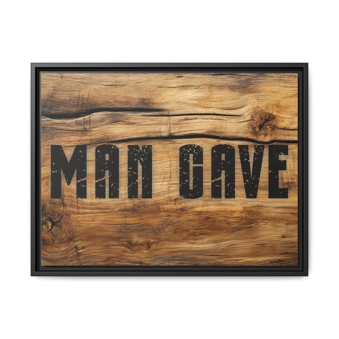 Man Cave Wood Design Framed Canvas - Cigar Style Co.