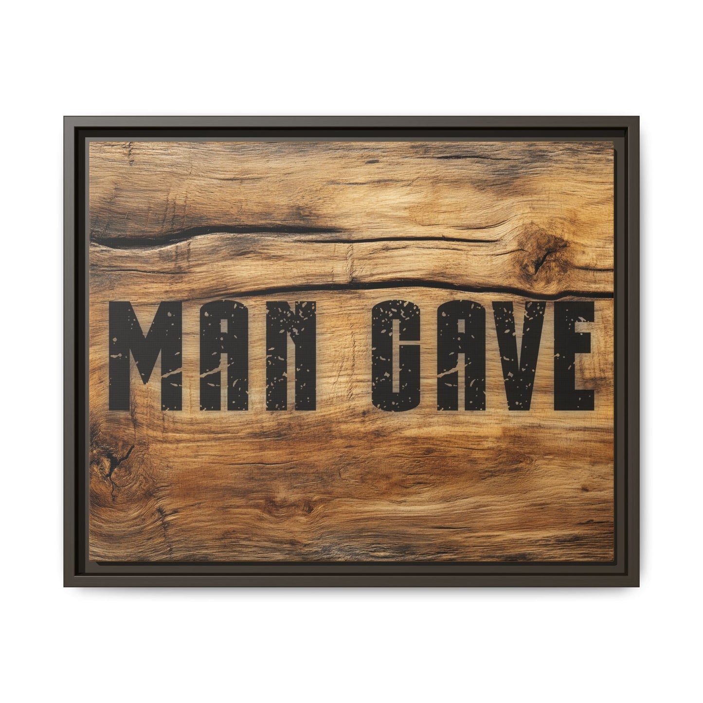 Man Cave Wood Design Framed Canvas - Cigar Style Co.