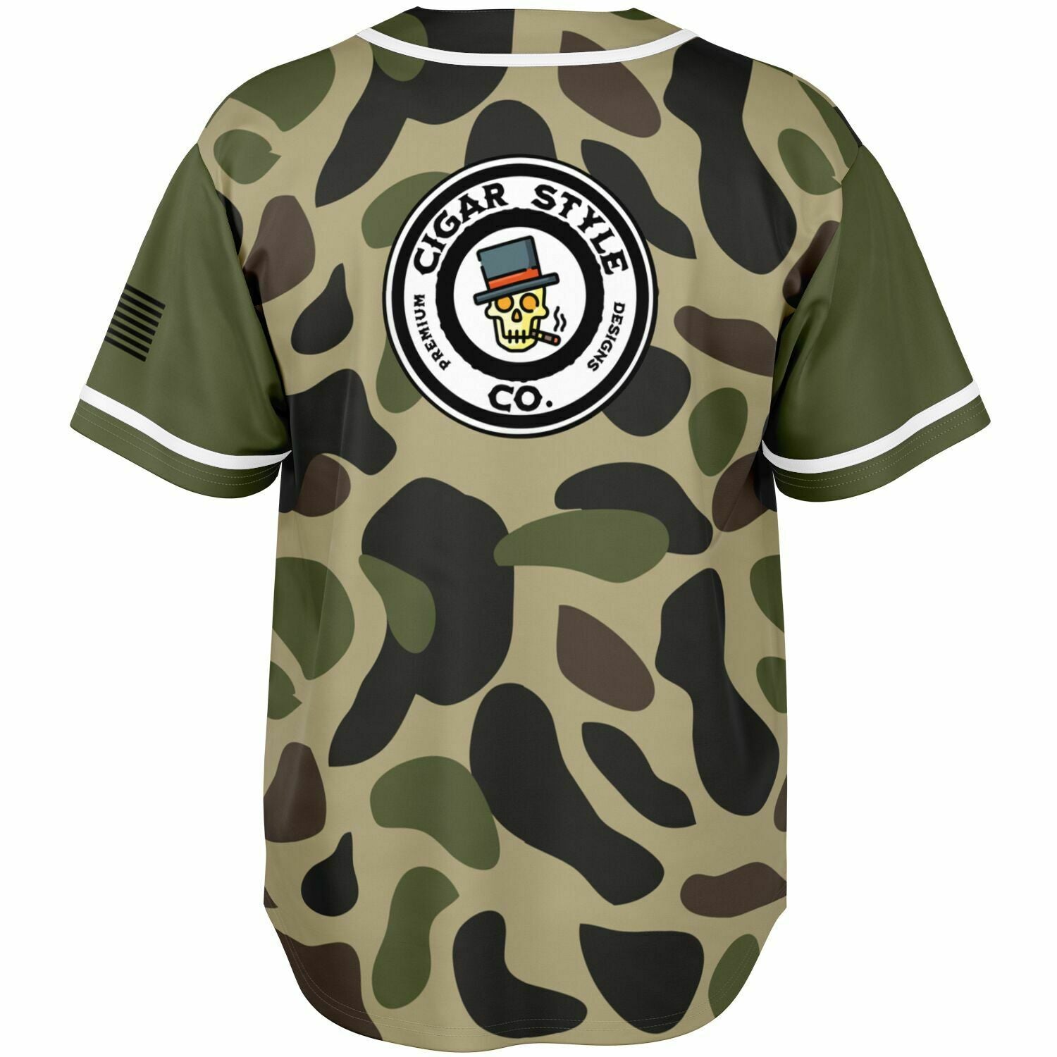 Smokin' Army Camo Baseball Jersey - Cigar Style Jerseys - Cigar Style Co.