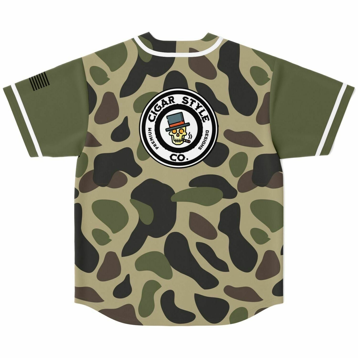 Smokin' Army Camo Baseball Jersey - Cigar Style Jerseys - Cigar Style Co.